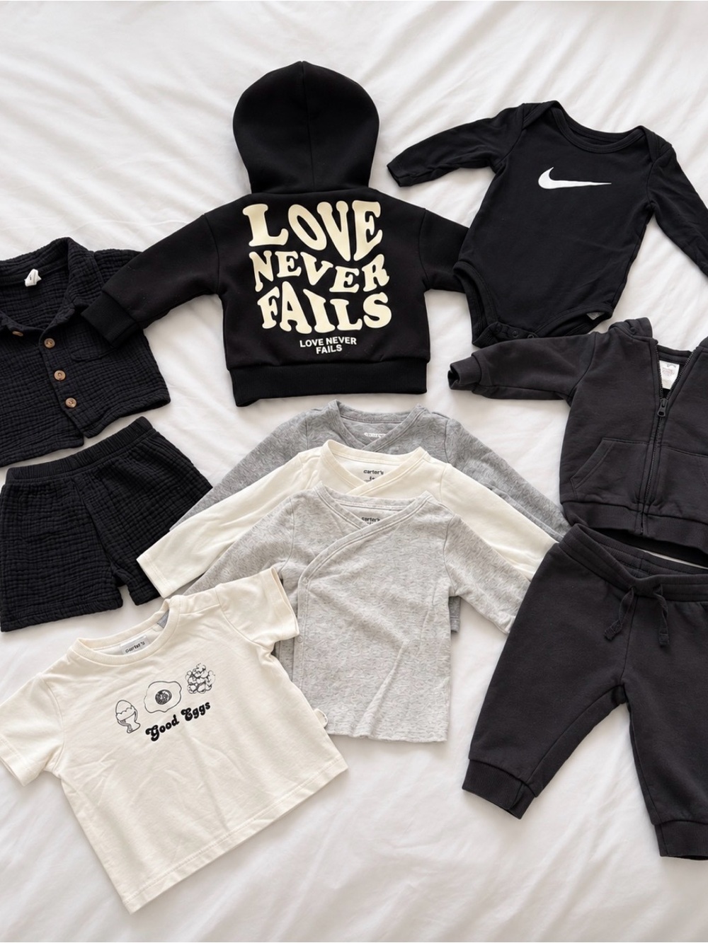 Baby black neutral bundle 3-6 months